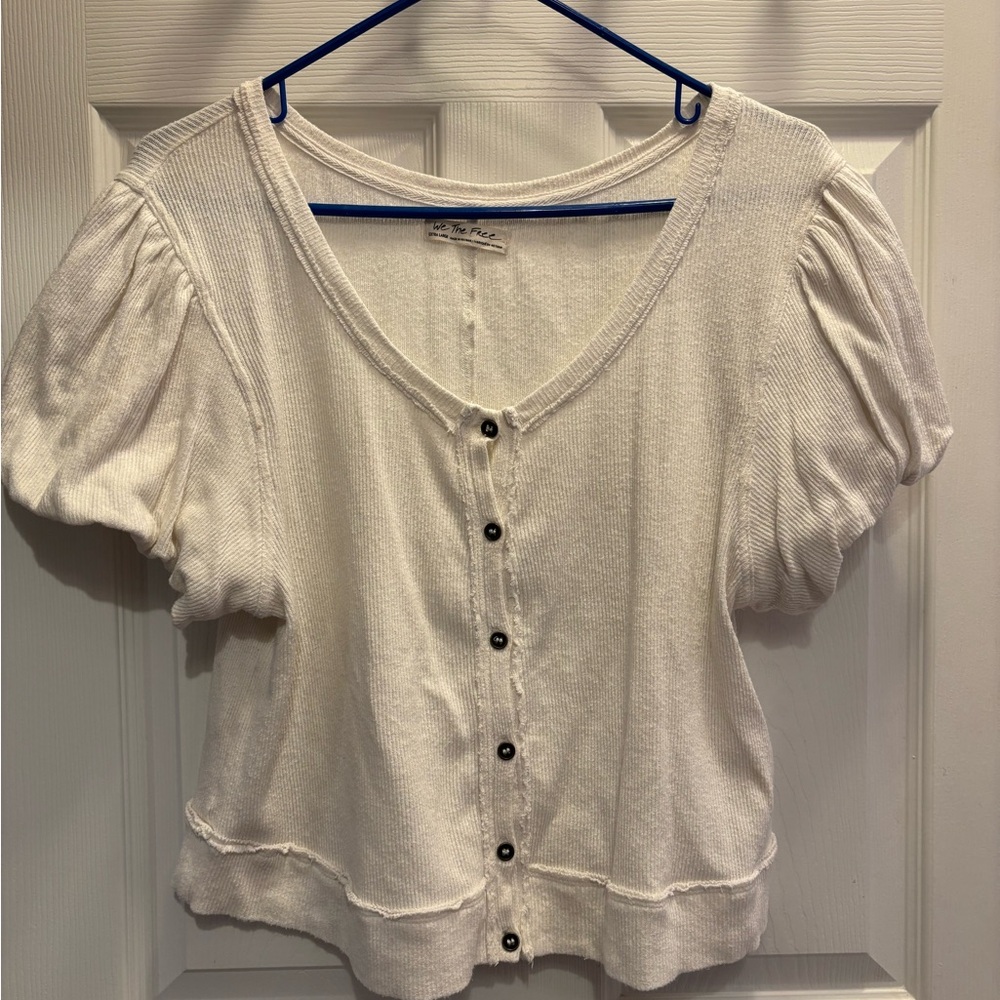 We The Free Molly White Button-Up Top